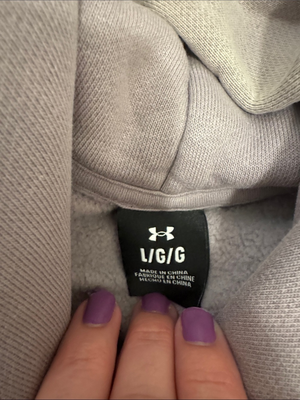 Under Armour Light lavender Women's Hoodie Sweatshirt. L. Worn Once!๐ฅ๐ฅ - Picture 2 of 4
